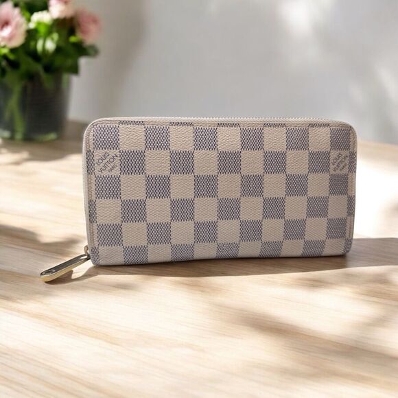 Louis Vuitton Damier Azur Long Zippered Wallet - Picture 1 of 10